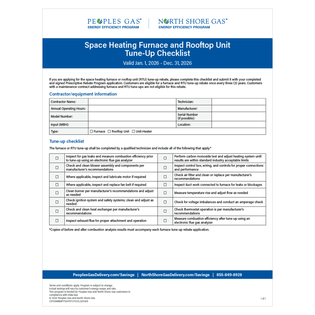 Space Heating Furnace and Rooftop Unit Tune-Up Checklist product-img_is-SHF-RU-tuneup-checklist